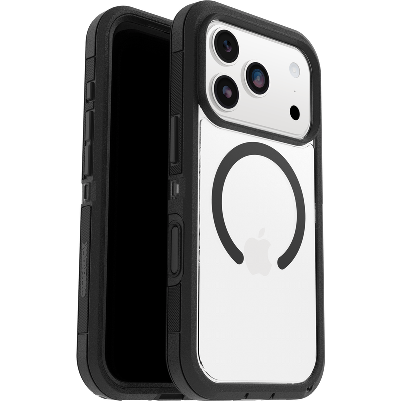 iPhone 17 Pro Defender XT Ekstremt stødafvisende MagSafe-cover, Sort/gennemsigtig