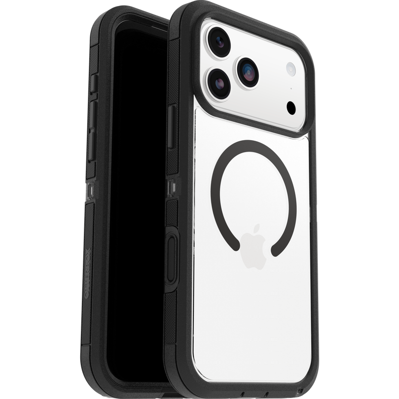 iPhone 17 Pro Max Defender XT Ekstremt stødafvisende MagSafe-cover, Sort/gennemsigtig