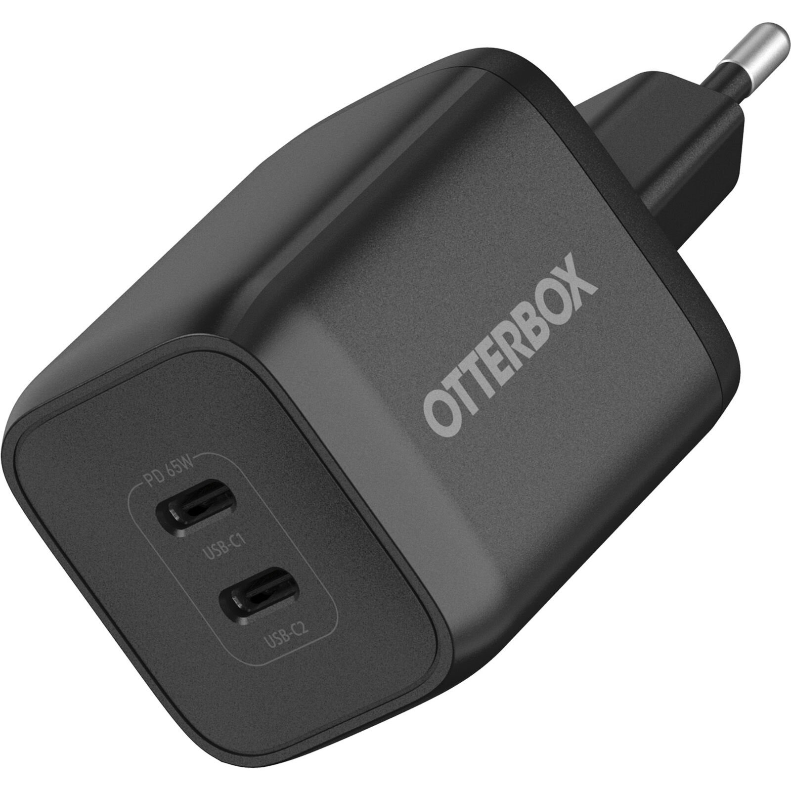 Vægoplader 2x USB-C GaN 65W, Black