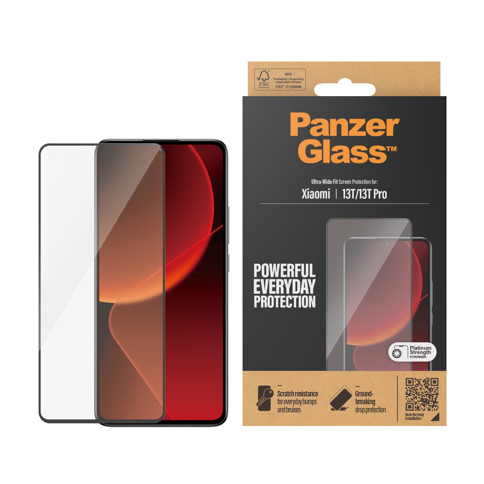 Xiaomi 13T Skærmbeskytter i ridsefast hærdet glas - Ultra Wide Fit