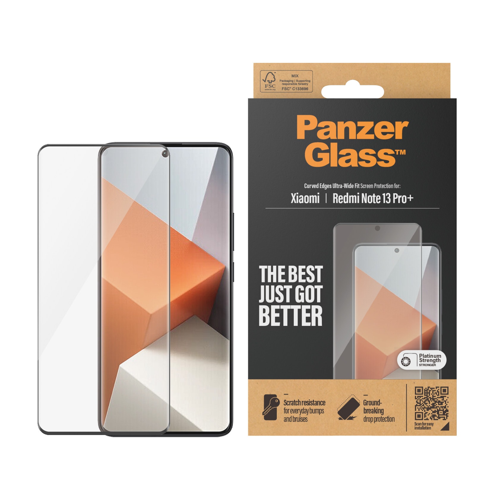 Xiaomi Redmi Note 13 Pro Plus Skærmbeskytter i ridsefast hærdet glas - Ultra Wide Fit