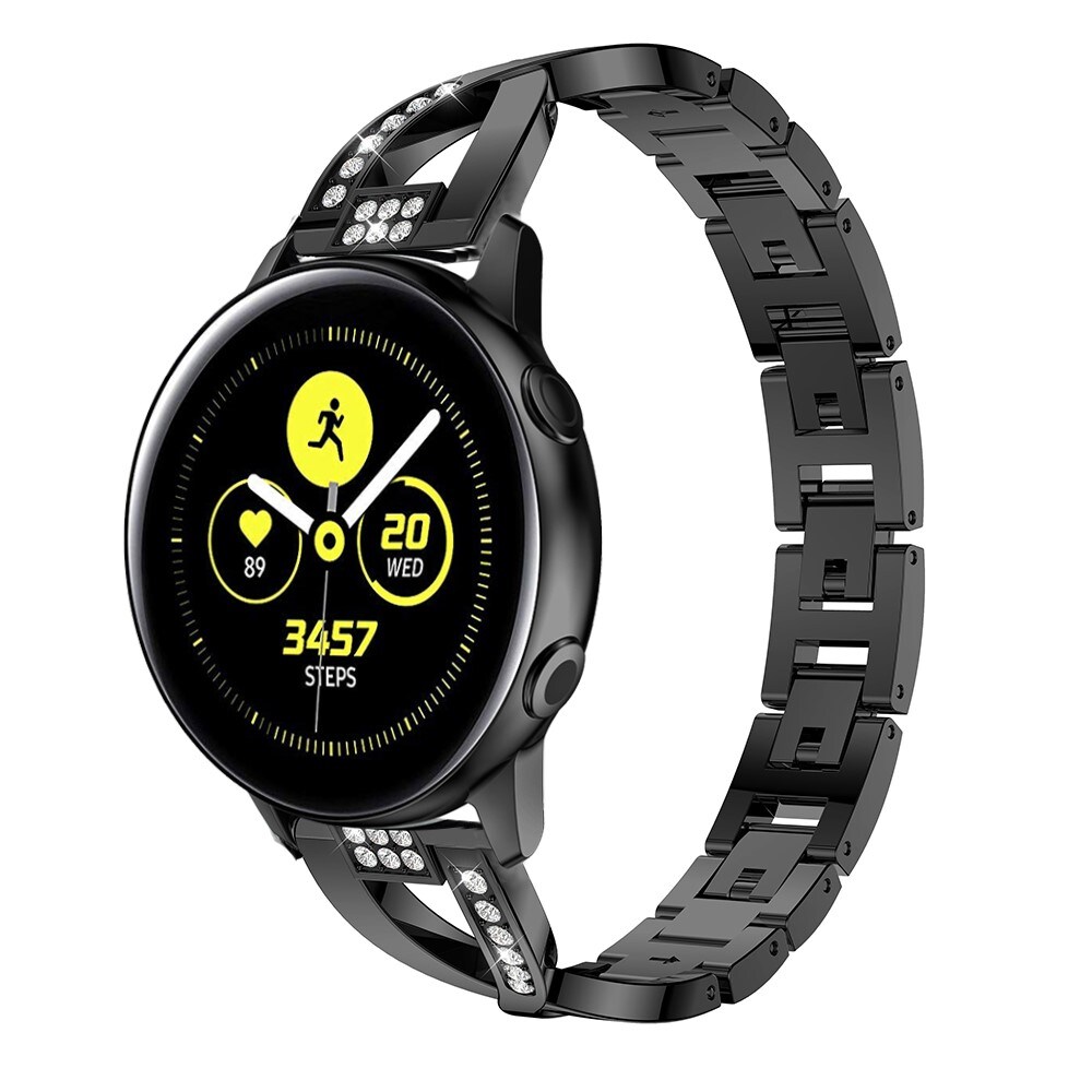 Samsung Galaxy Watch 5 40mm Smalt kædearmbånd med glitrende sten, Sort