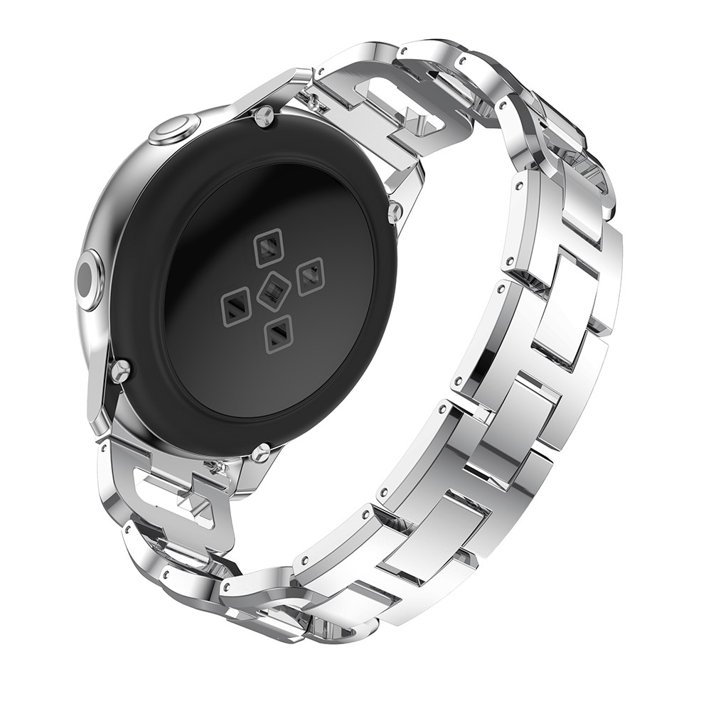 Samsung Galaxy Watch 8 44mm Luksuriøst armbånd med glitrende sten, Sølv