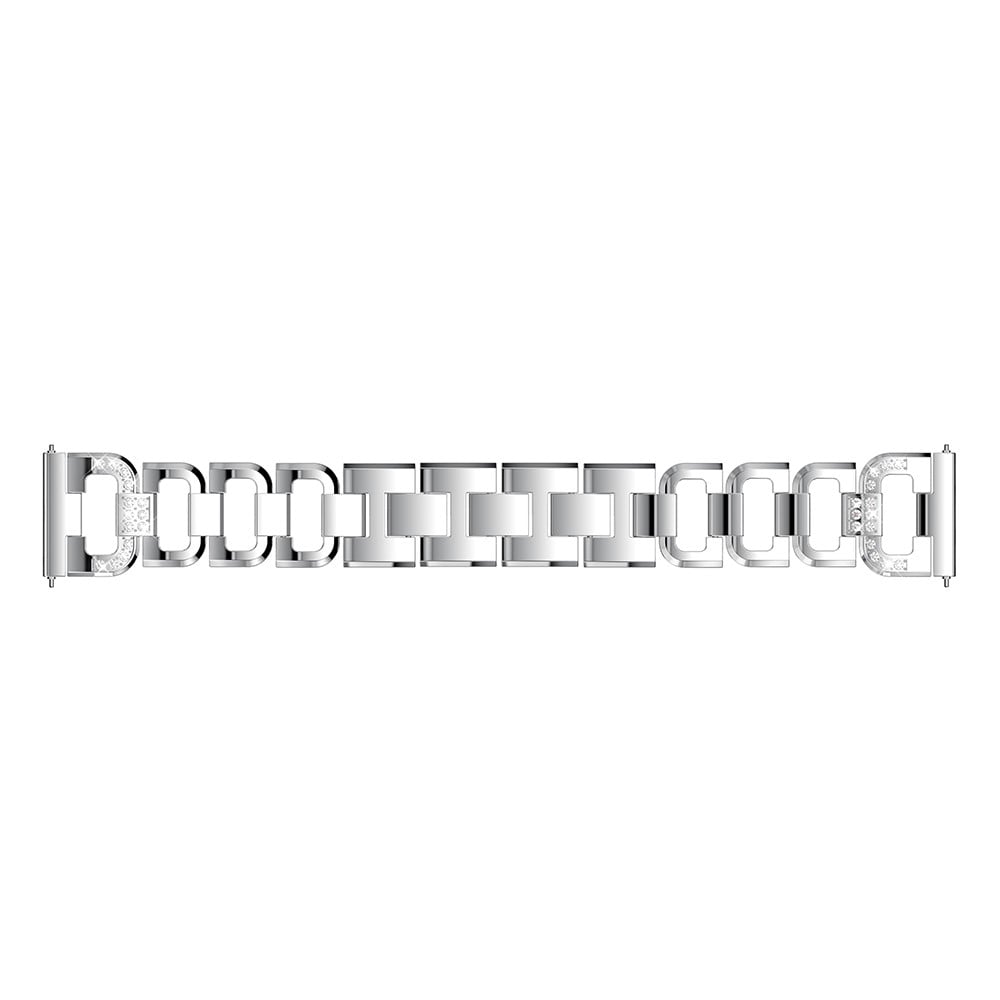 Samsung Galaxy Watch 8 44mm Luksuriøst armbånd med glitrende sten, Sølv