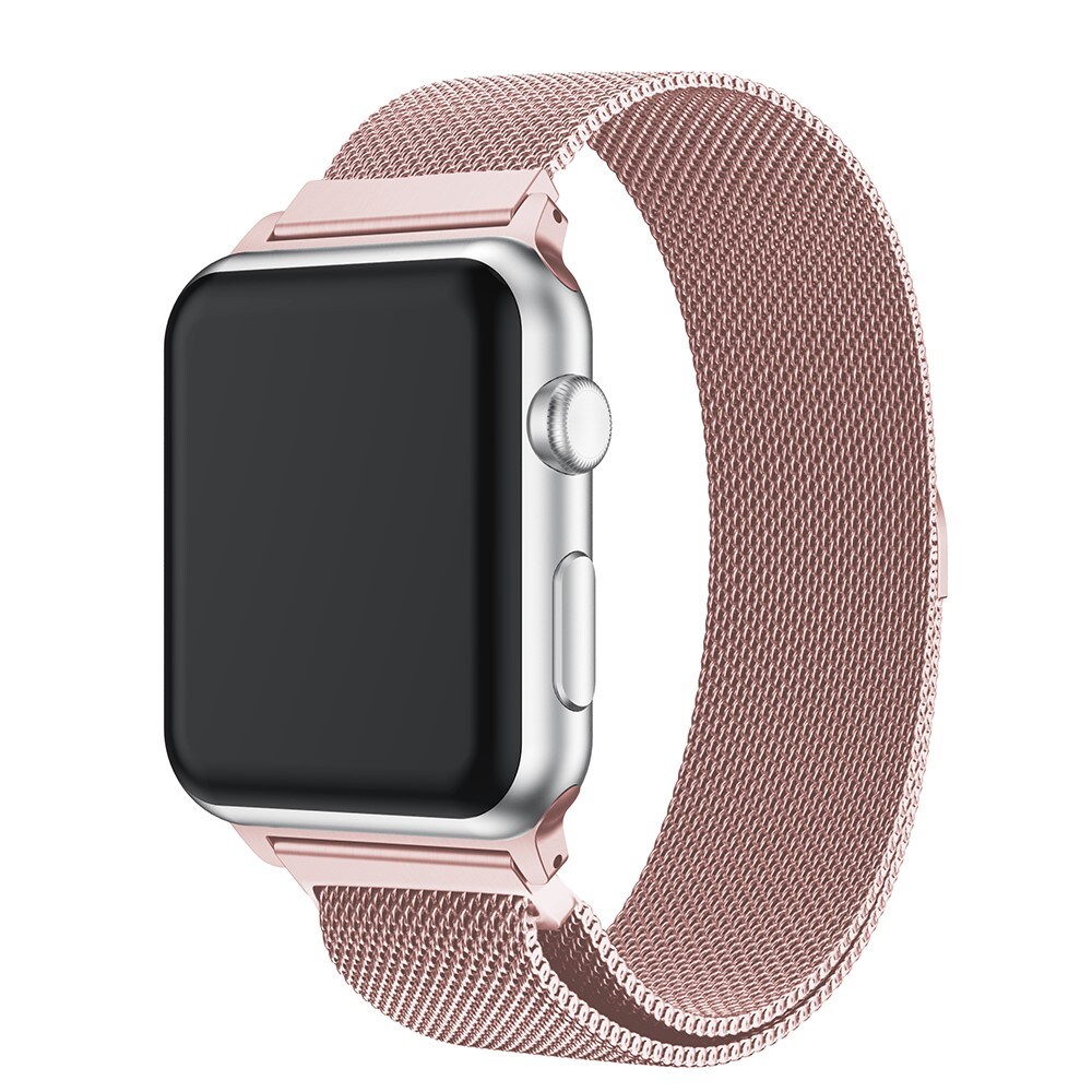 Apple Watch Series 4-6 40mm Armbånd Milanese Loop, Lyserød guld