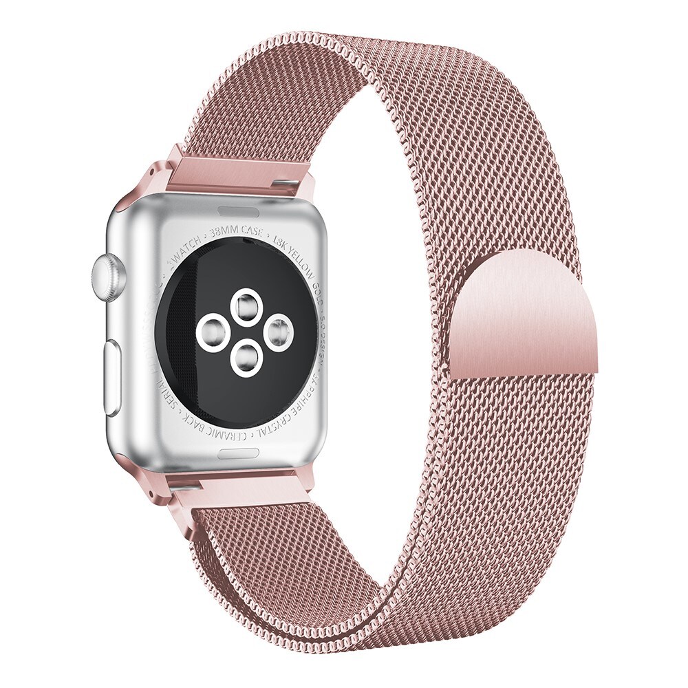 Apple Watch Series 4-6 40mm Armbånd Milanese Loop, Lyserød guld