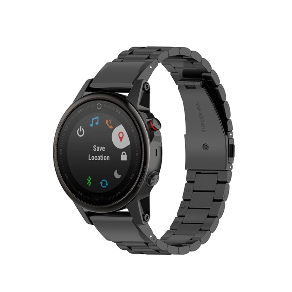 Garmin Fenix 7S Pro Stilrent linkarmbånd i metal, Sort