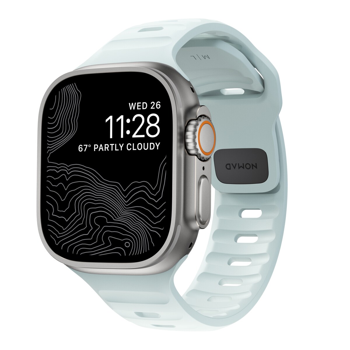 Apple Watch Series 8 45mm Armbånd - Sport Band Icy Blue Glow - Limited edition