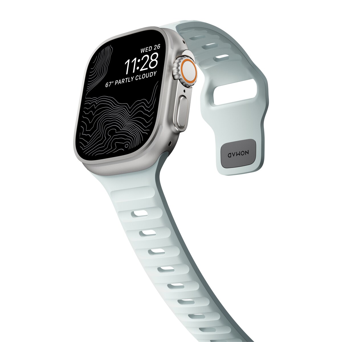 Apple Watch Series 8 45mm Armbånd - Sport Band Icy Blue Glow - Limited edition