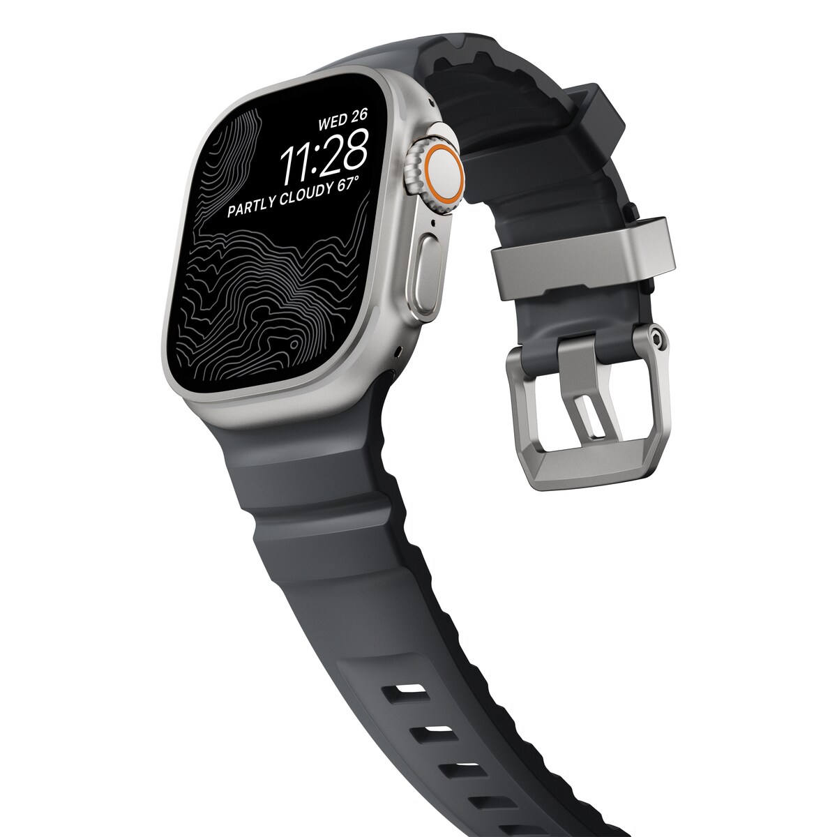 Apple Watch Series 4-6 44mm Armbånd Rocky Point (Natural Hardware) Storm