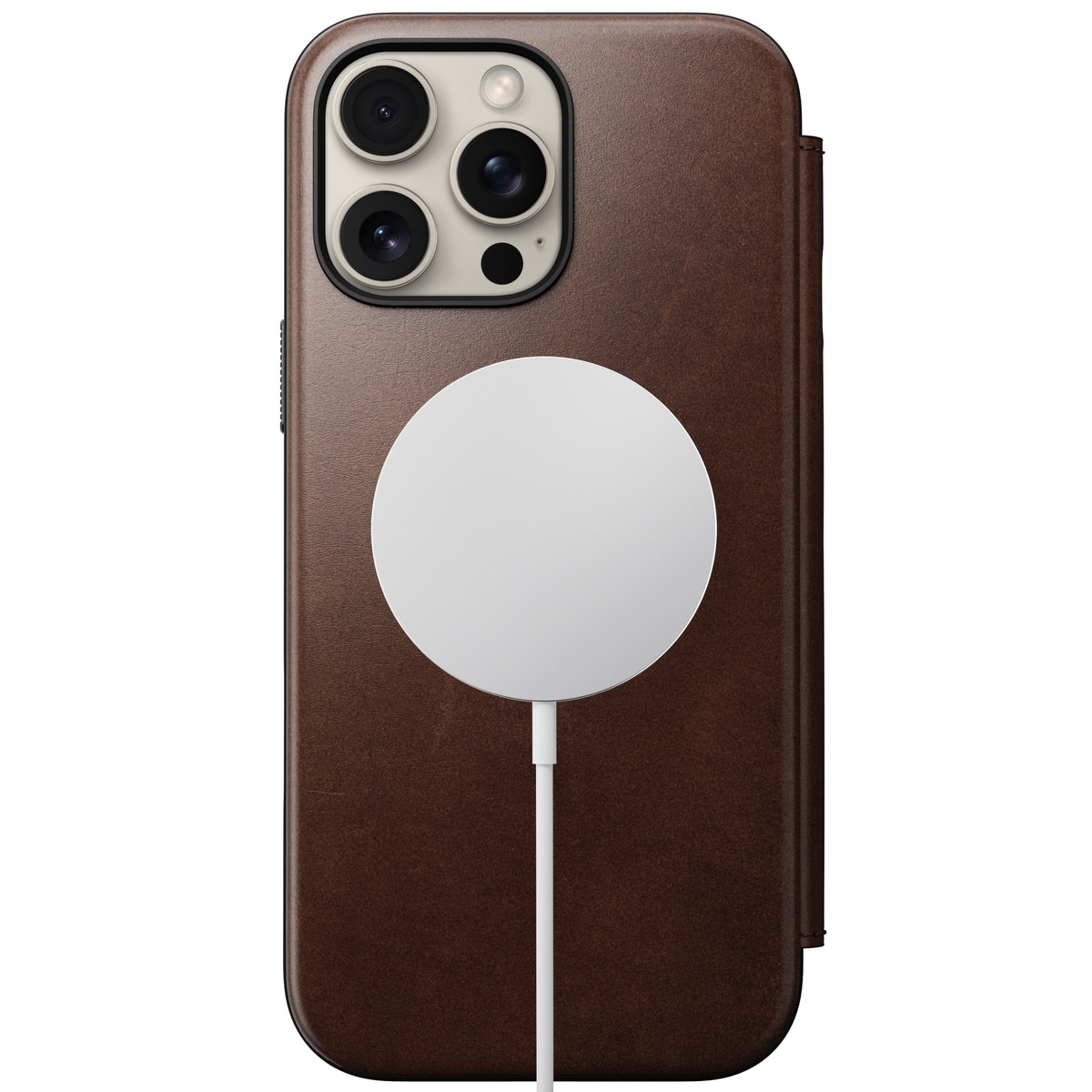 iPhone 16 Pro Max Læderetui med MagSafe - Modern Horween Leather Folio, Rustic Brown
