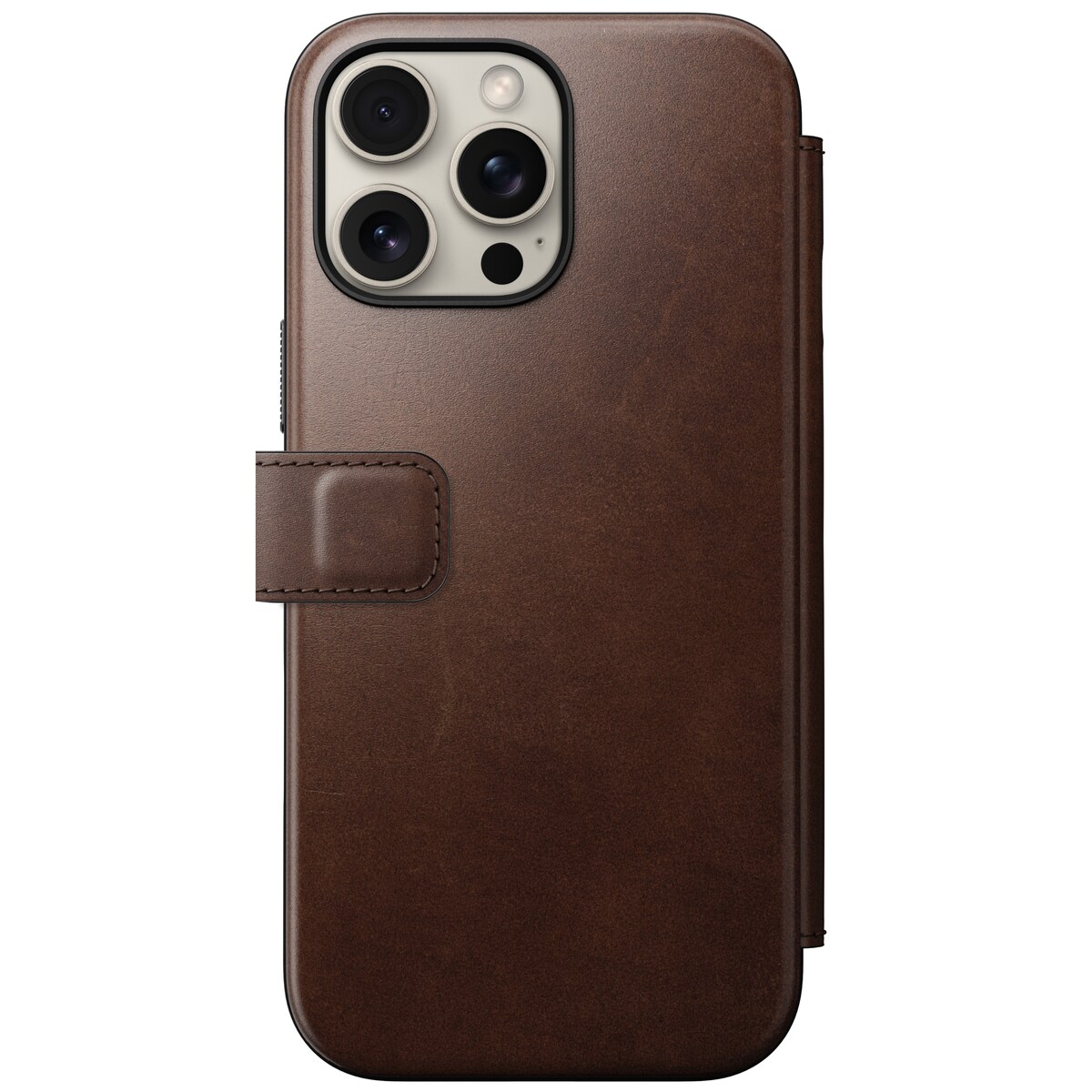 iPhone 16 Pro Max Læderetui med MagSafe - Modern Horween Leather Folio, Rustic Brown