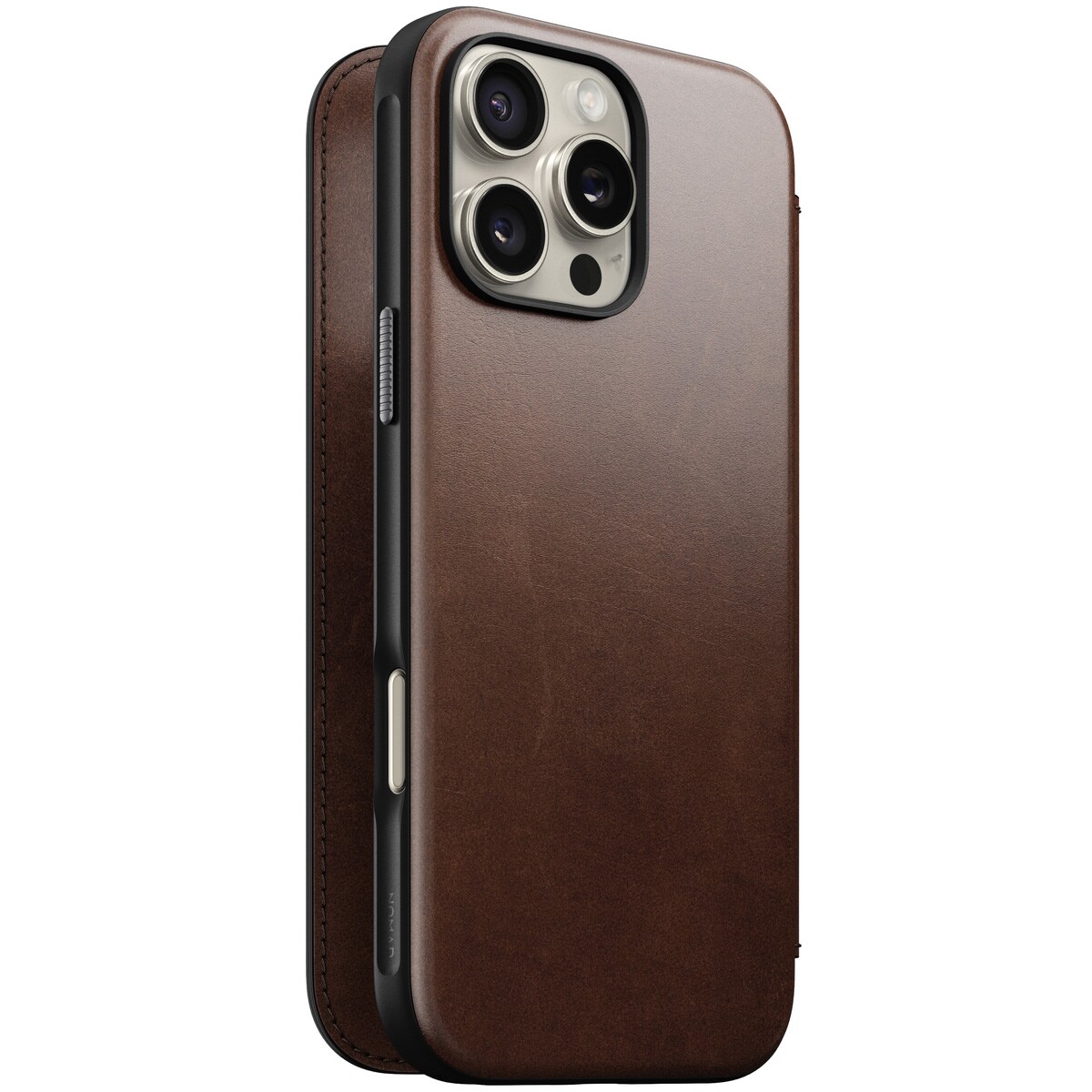 iPhone 16 Pro Max Læderetui med MagSafe - Modern Horween Leather Folio, Rustic Brown