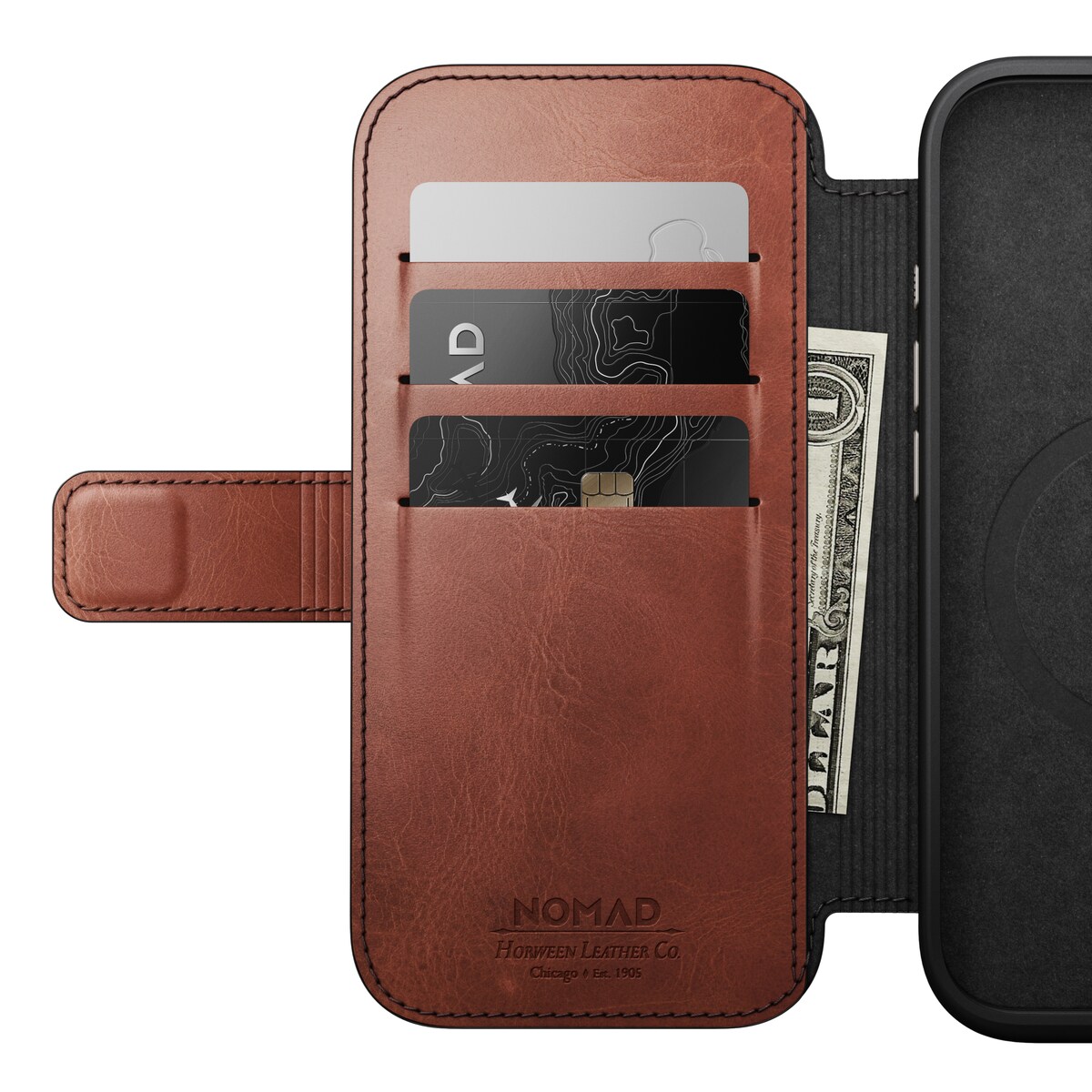 iPhone 16 Pro Læderetui med MagSafe - Modern Horween Leather Folio, Olde Dublin