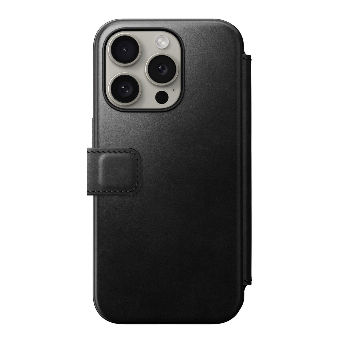 iPhone 15 Pro Læderetui med MagSafe - Modern Horween Leather Folio, Black