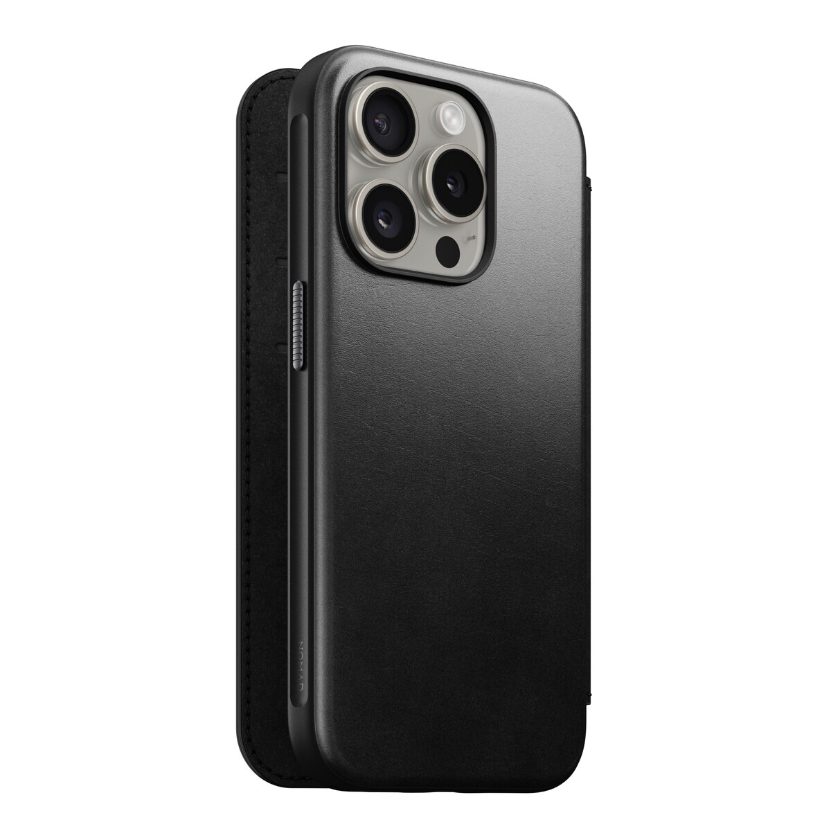 iPhone 15 Pro Læderetui med MagSafe - Modern Horween Leather Folio, Black