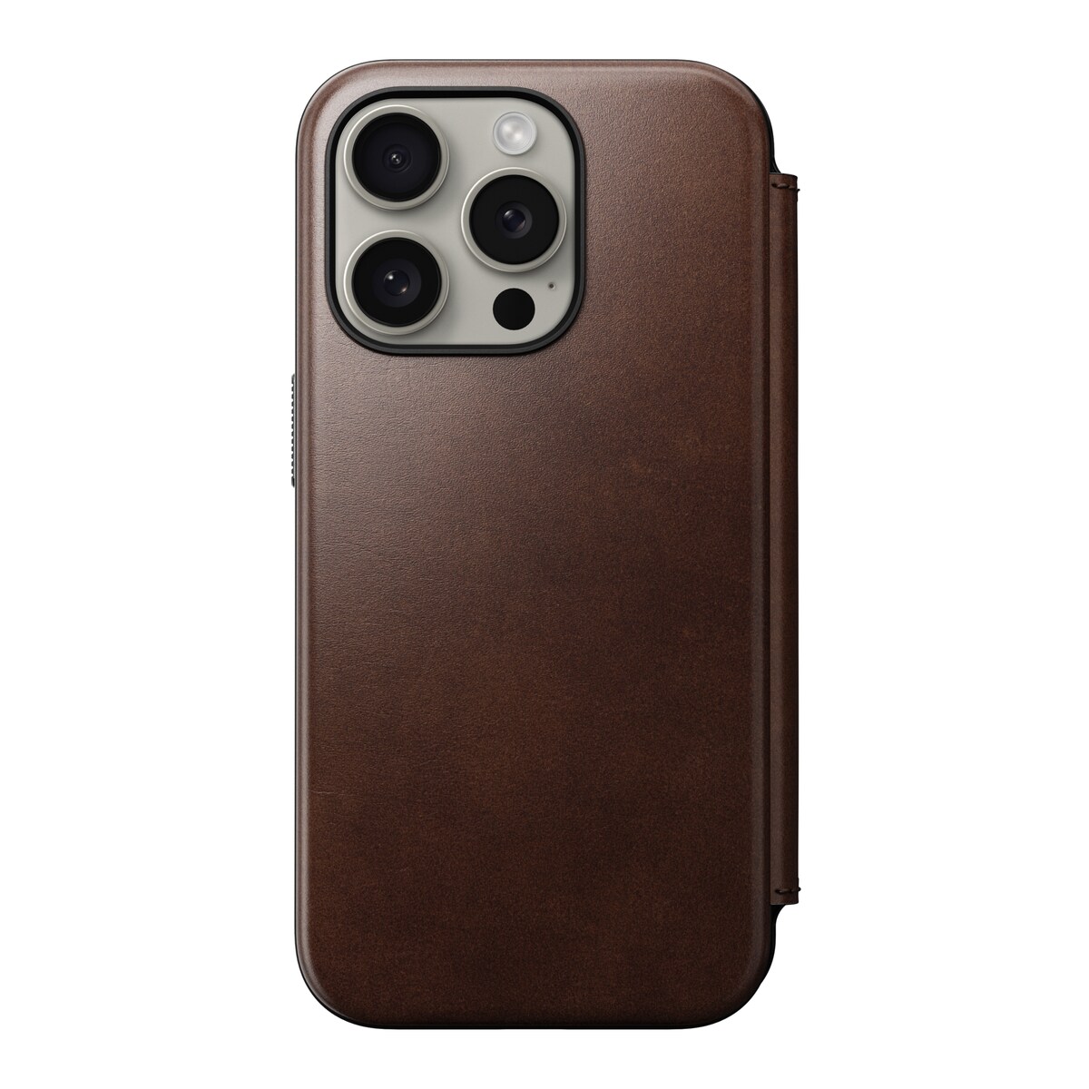 iPhone 15 Pro Læderetui med MagSafe - Modern Horween Leather Folio, Rustic Brown