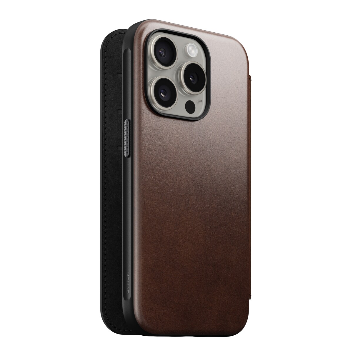 iPhone 15 Pro Læderetui med MagSafe - Modern Horween Leather Folio, Rustic Brown