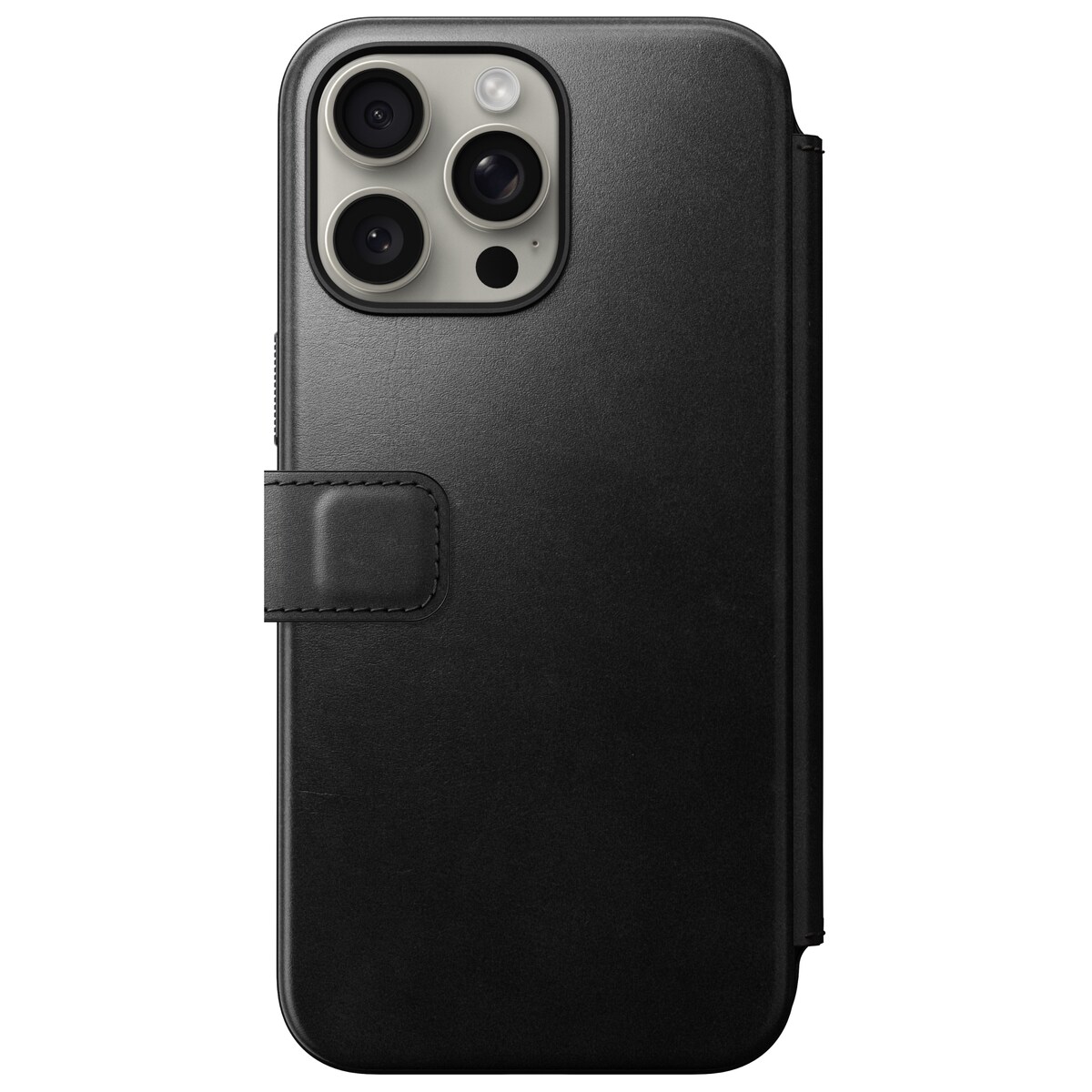 iPhone 15 Pro Max Læderetui med MagSafe - Modern Horween Leather Folio, Black
