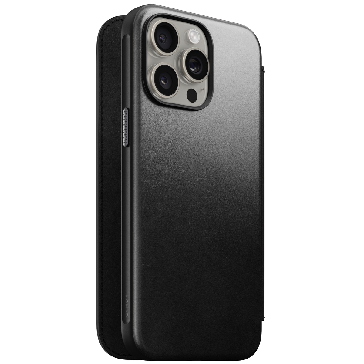 iPhone 15 Pro Max Læderetui med MagSafe - Modern Horween Leather Folio, Black