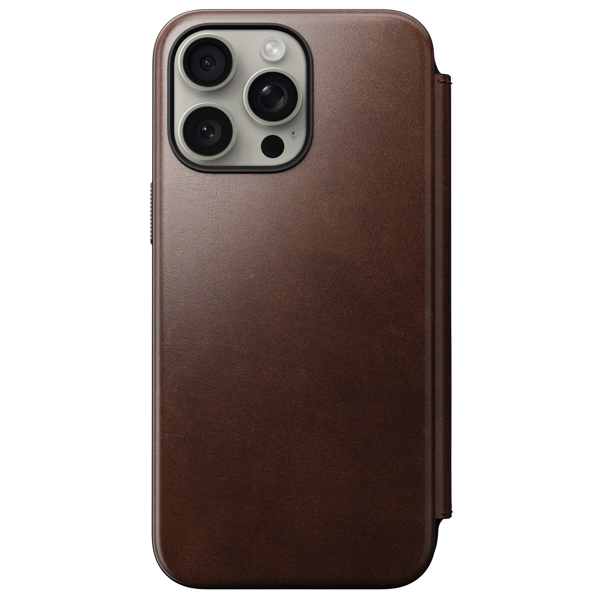 iPhone 15 Pro Max Læderetui med MagSafe - Modern Horween Leather Folio, Rustic Brown