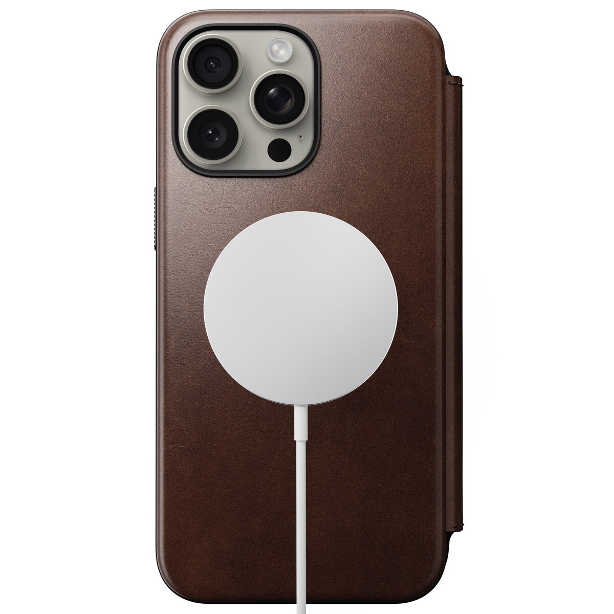 iPhone 15 Pro Max Læderetui med MagSafe - Modern Horween Leather Folio, Rustic Brown