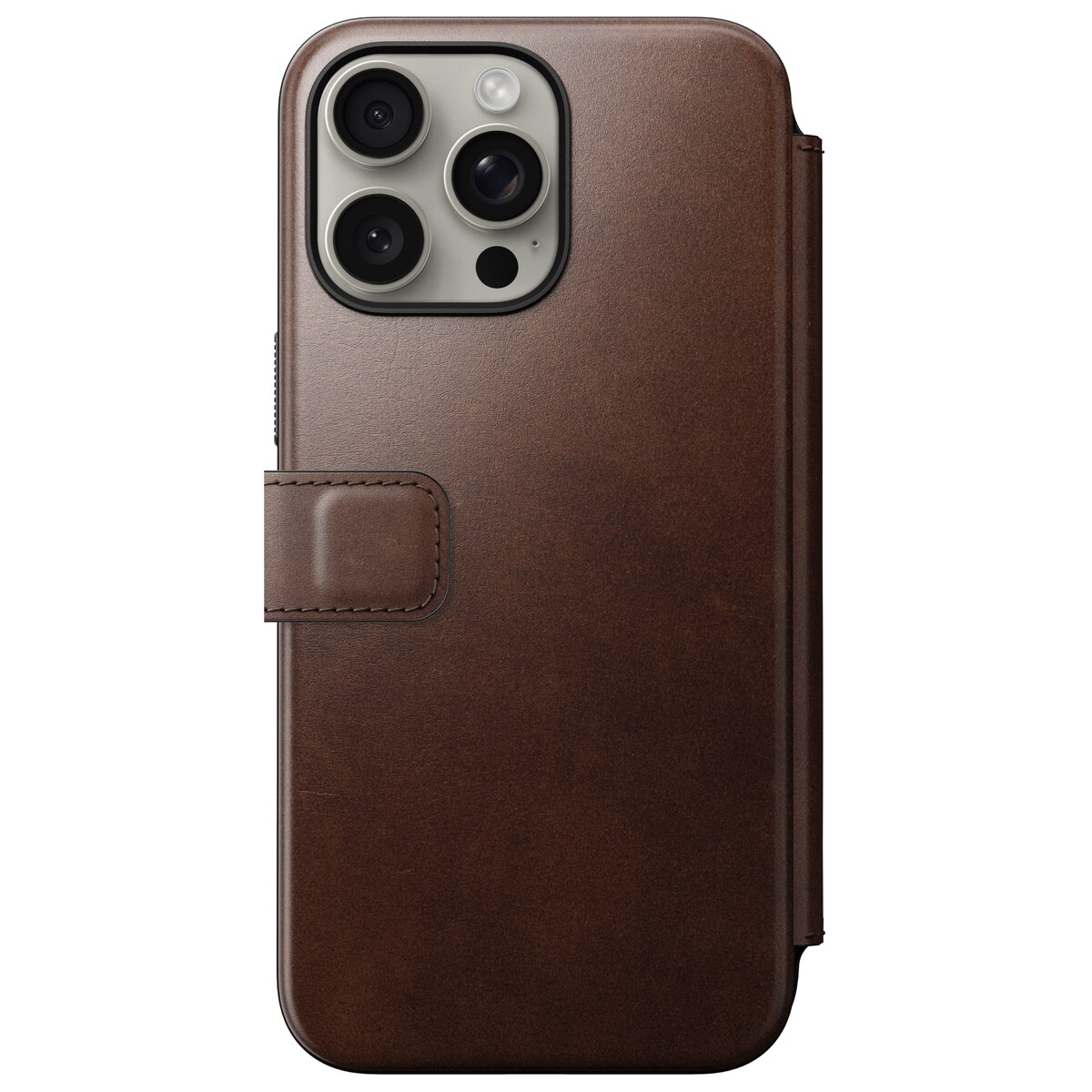 iPhone 15 Pro Max Læderetui med MagSafe - Modern Horween Leather Folio, Rustic Brown