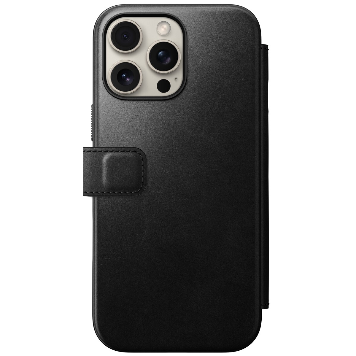 iPhone 16 Pro Max Læderetui med MagSafe - Modern Horween Leather Folio, Black