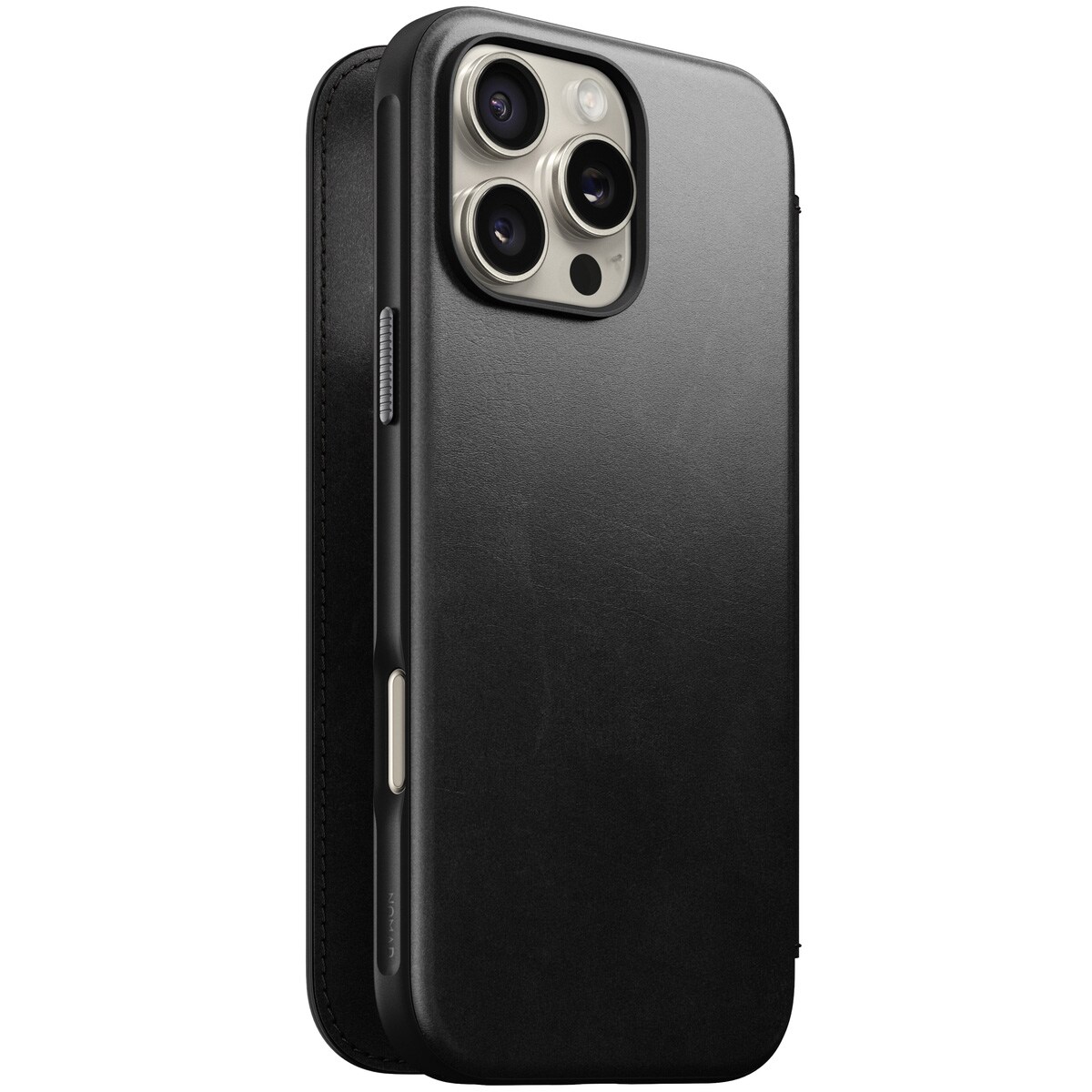 iPhone 16 Pro Max Læderetui med MagSafe - Modern Horween Leather Folio, Black
