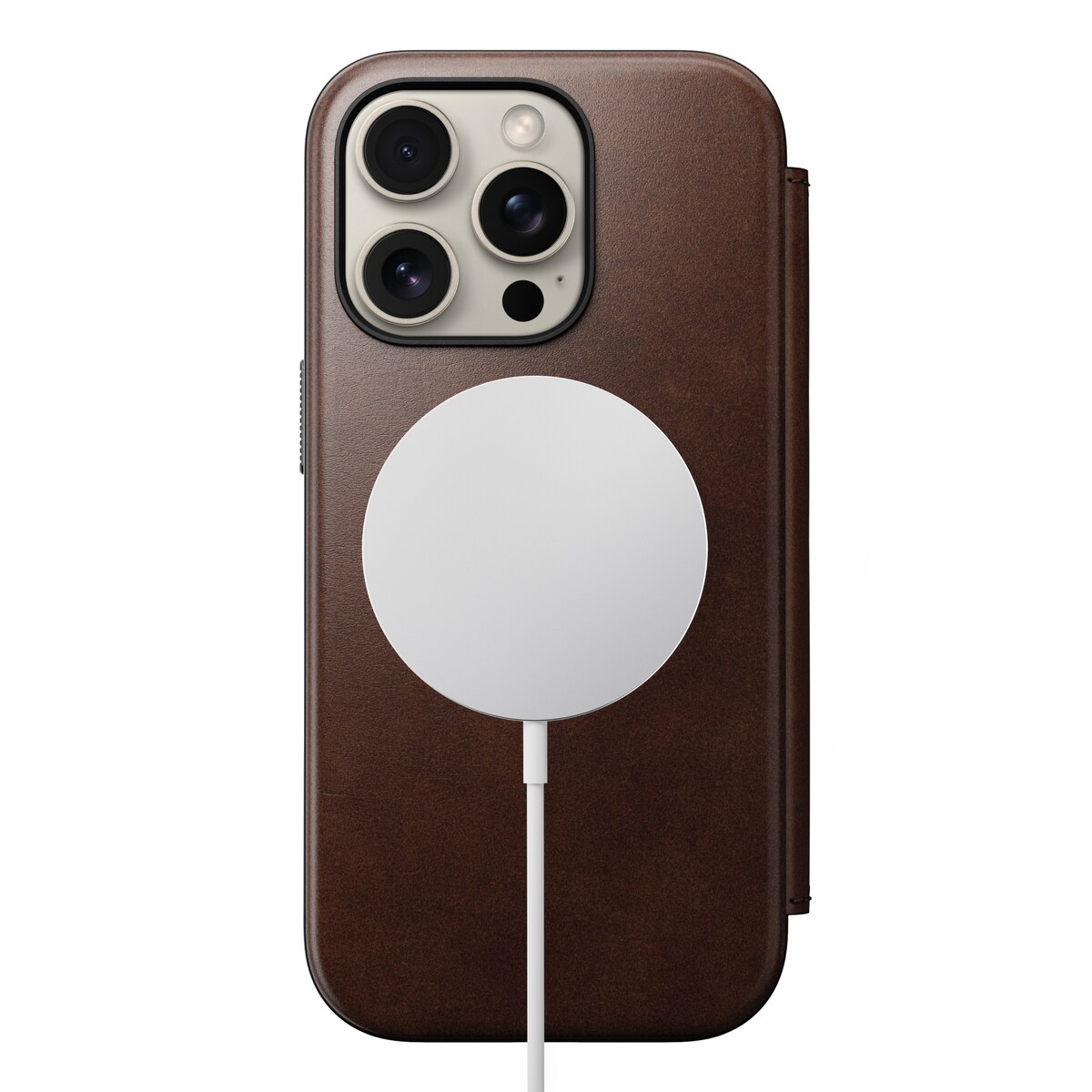 iPhone 16 Pro Læderetui med MagSafe - Modern Horween Leather Folio, Rustic Brown
