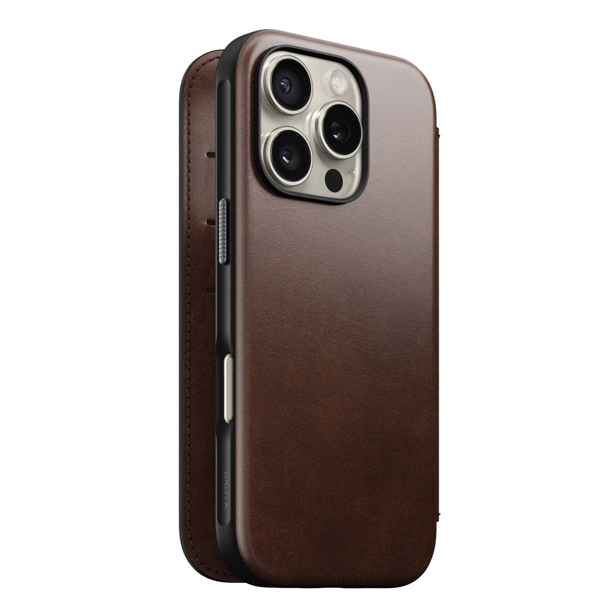 iPhone 16 Pro Læderetui med MagSafe - Modern Horween Leather Folio, Rustic Brown