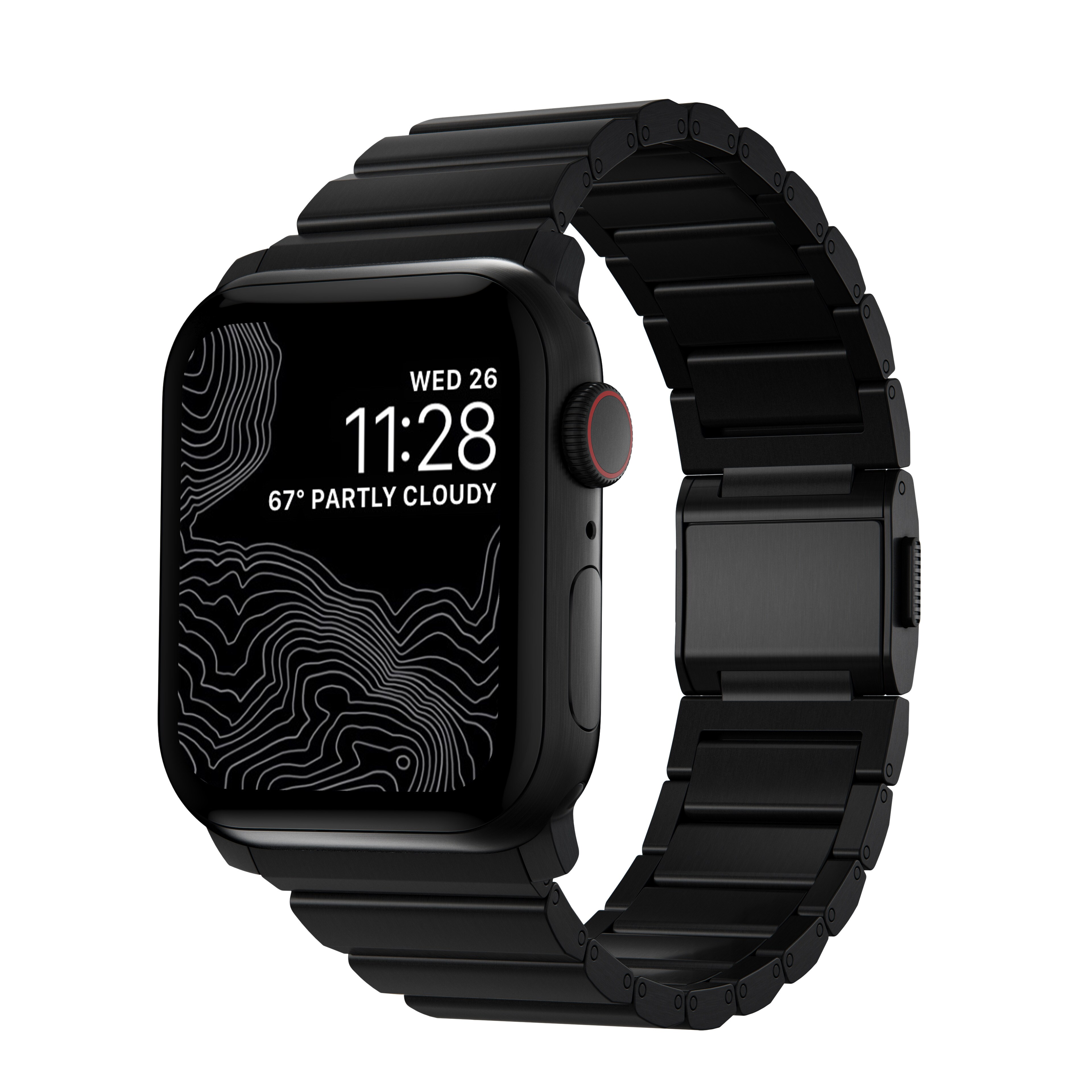 Apple Watch Series 1-3 42mm Titanium armbånd, Sort