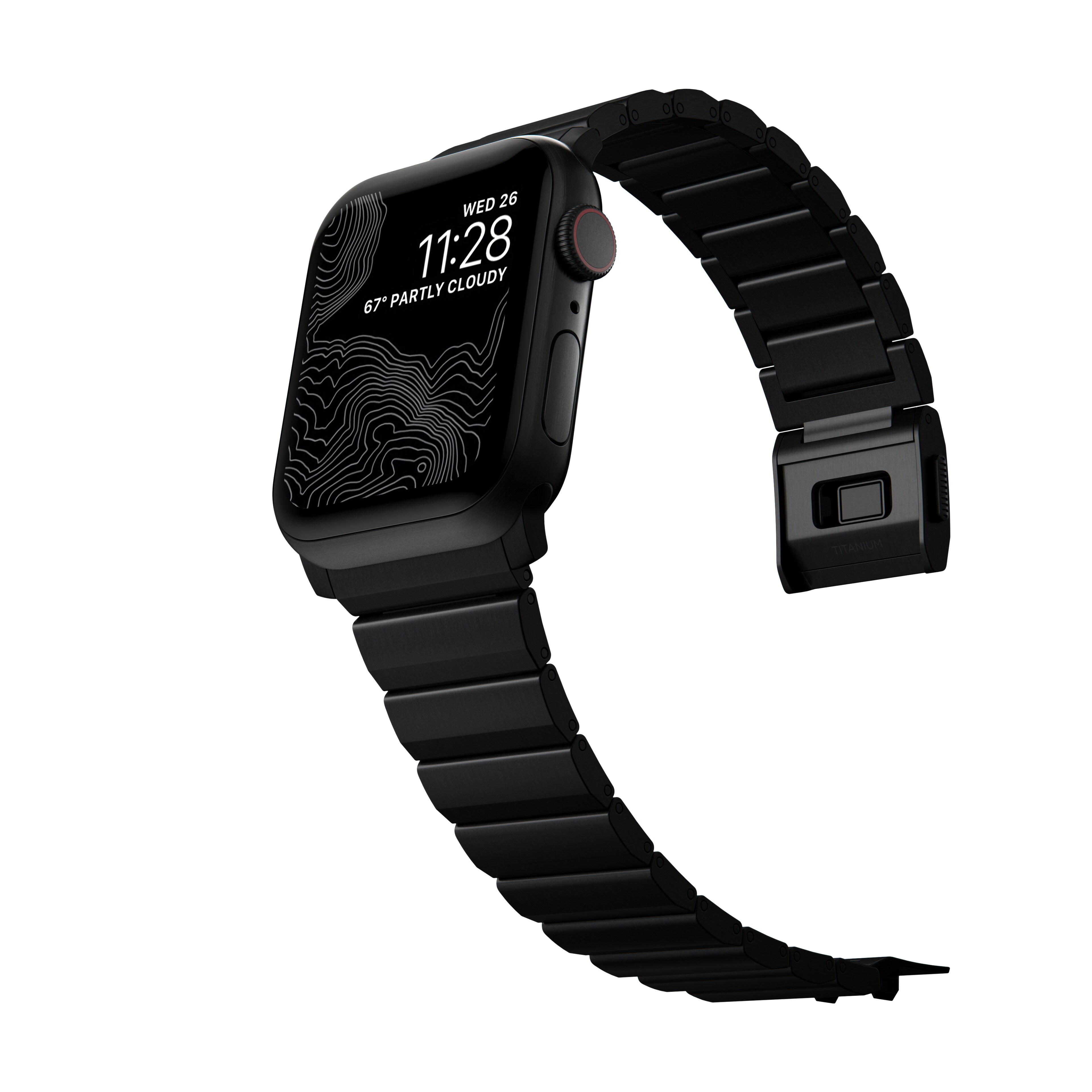 Apple Watch SE 44mm Titanium armbånd, Sort