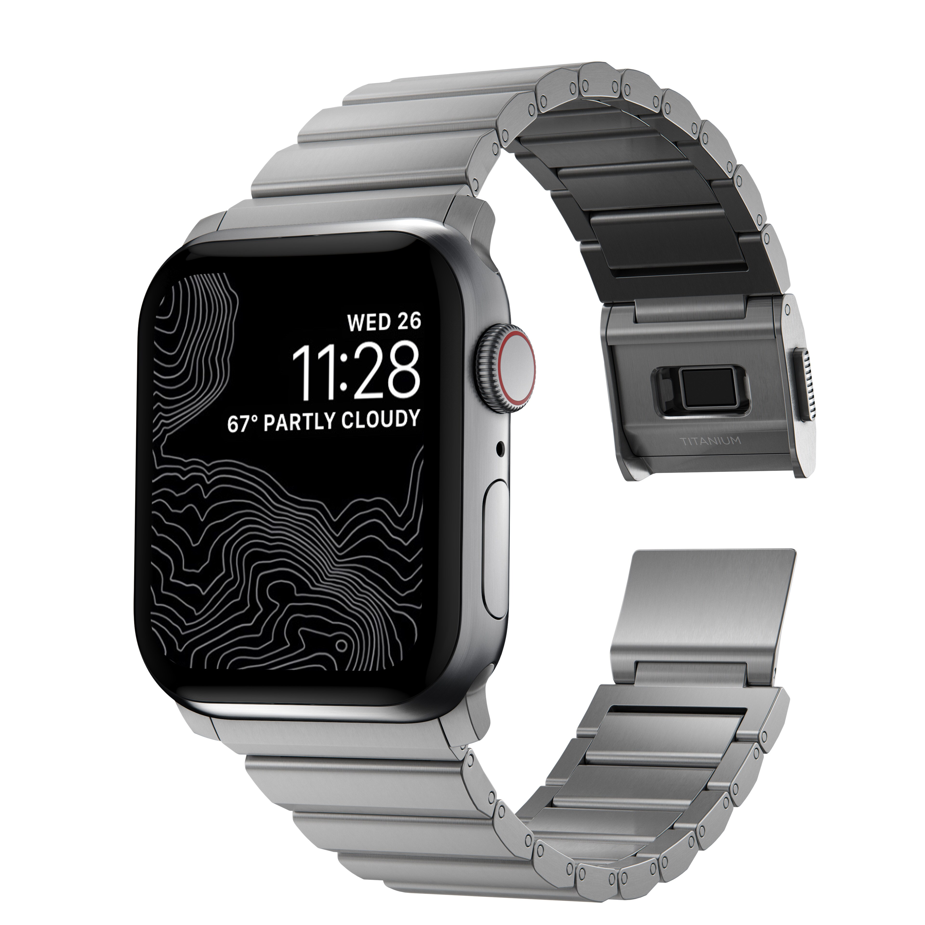 Apple Watch Series 4-6 40mm Titanium armbånd, Sølv