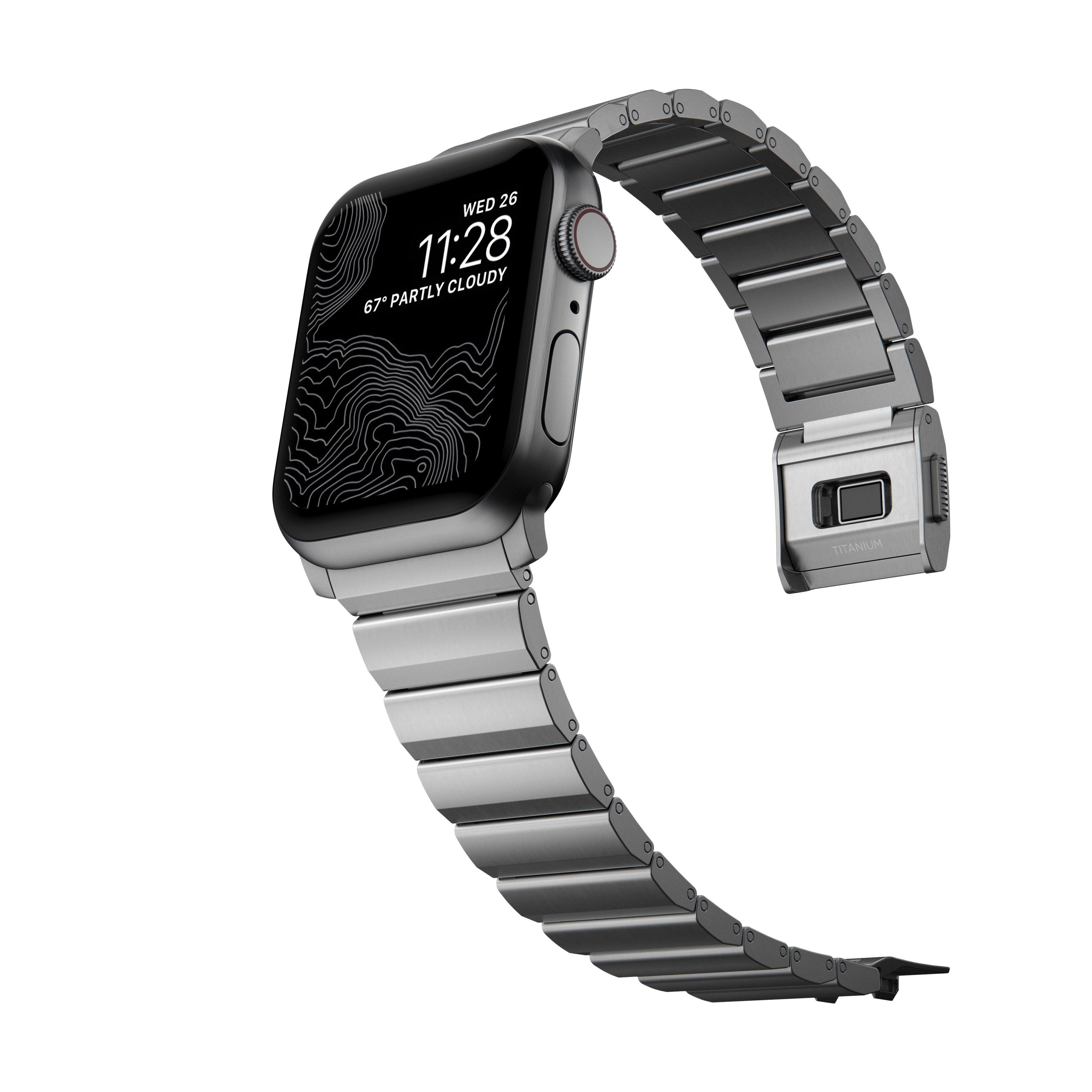 Apple Watch Series 4-6 40mm Titanium armbånd, Sølv