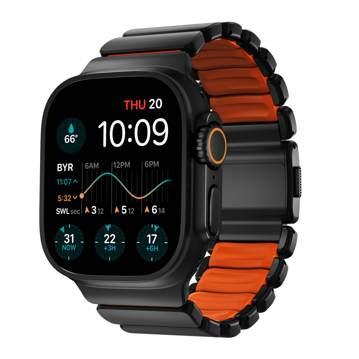 Apple Watch Series 7 45mm Titanium armbånd, Sort