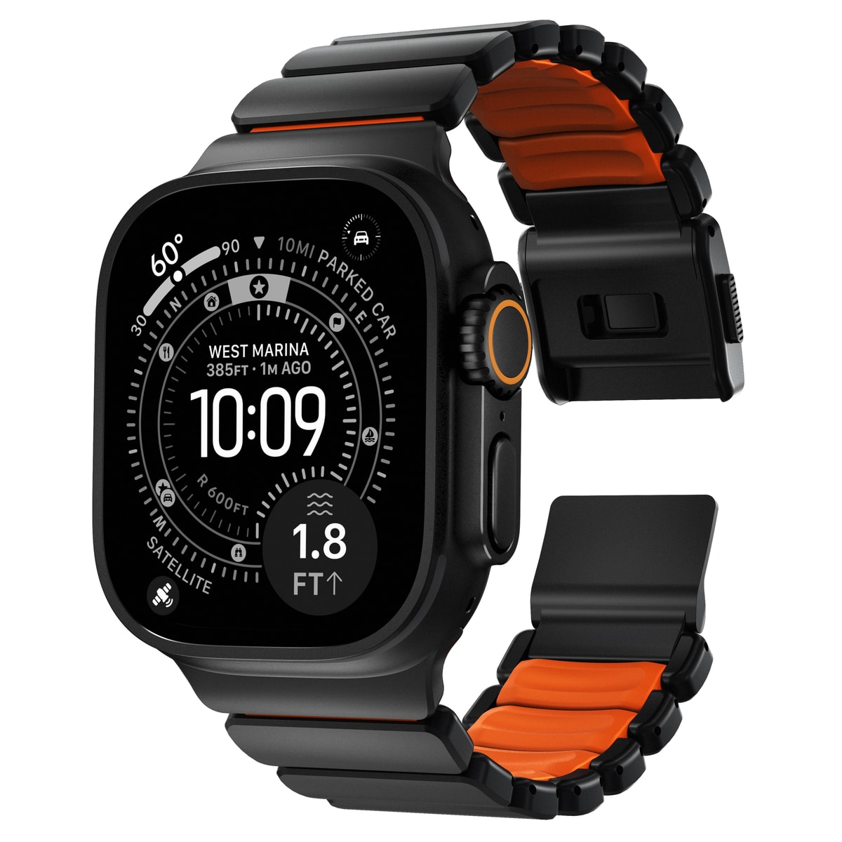 Apple Watch Series 7 45mm Titanium armbånd, Sort