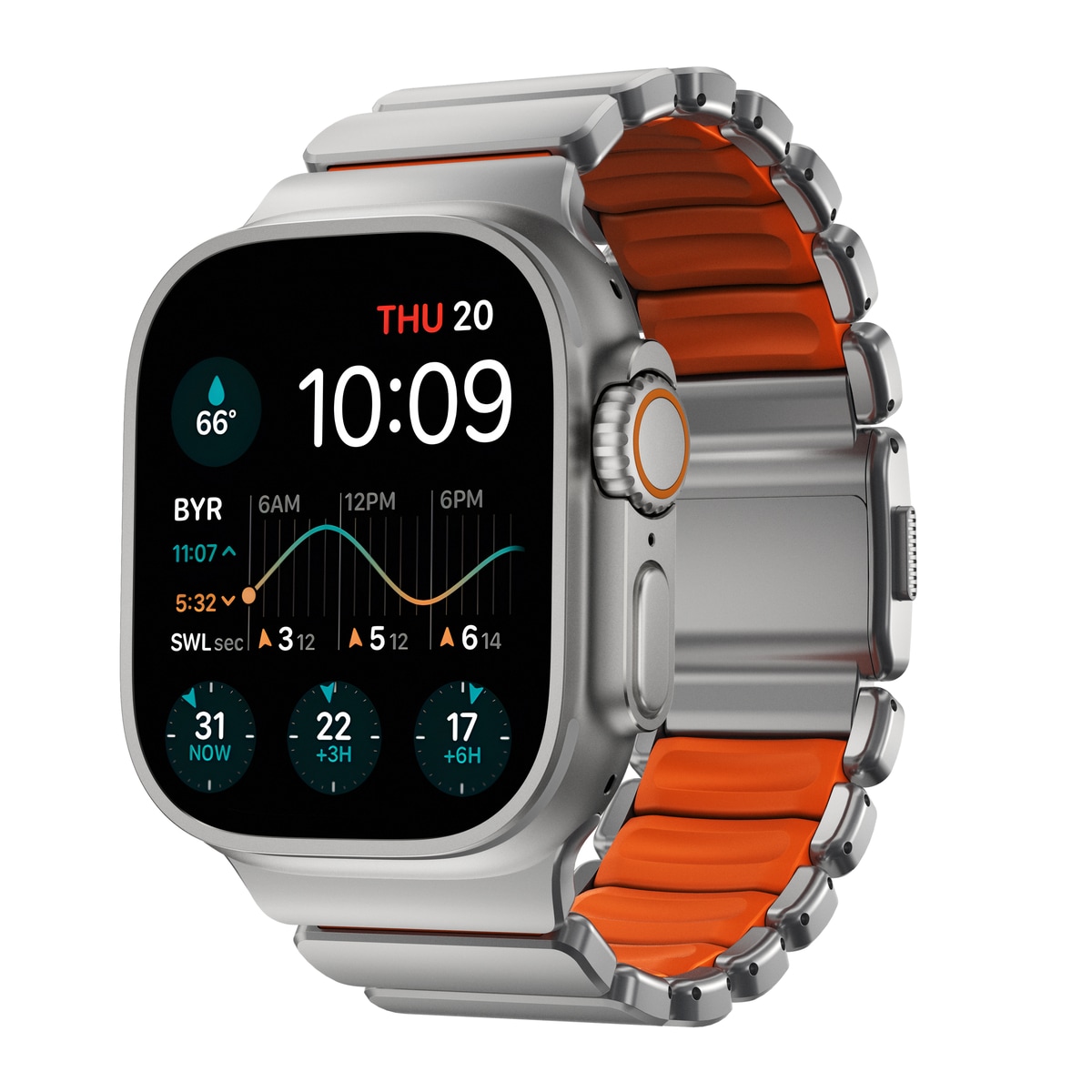 Apple Watch Series 7 45mm Titanium armbånd, Sølv