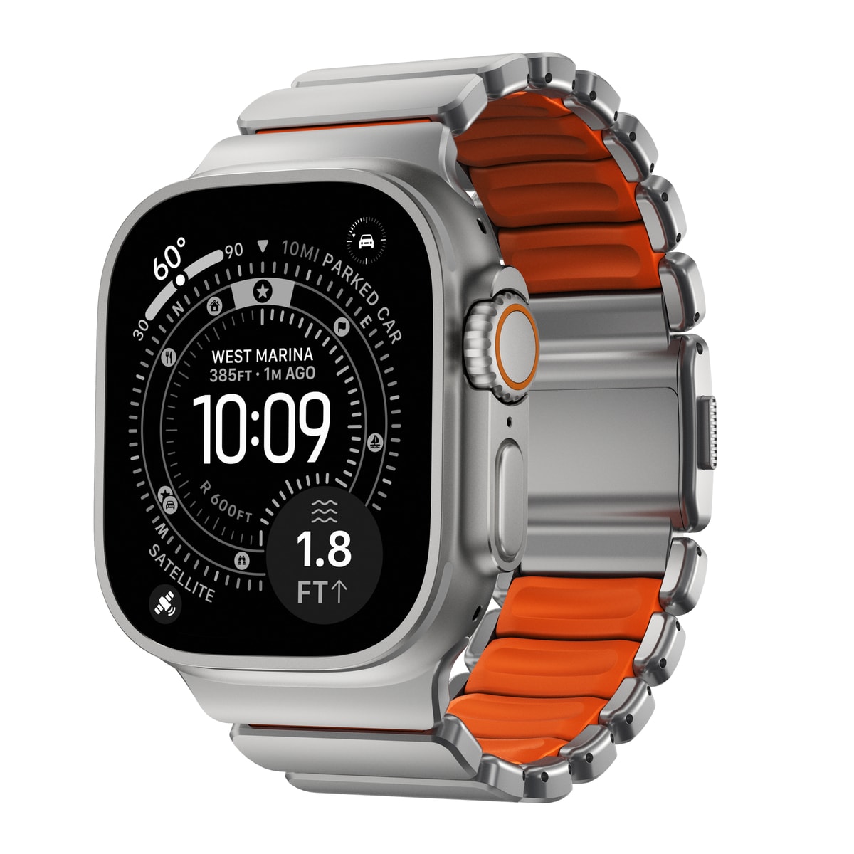 Apple Watch Series 7 45mm Titanium armbånd, Sølv