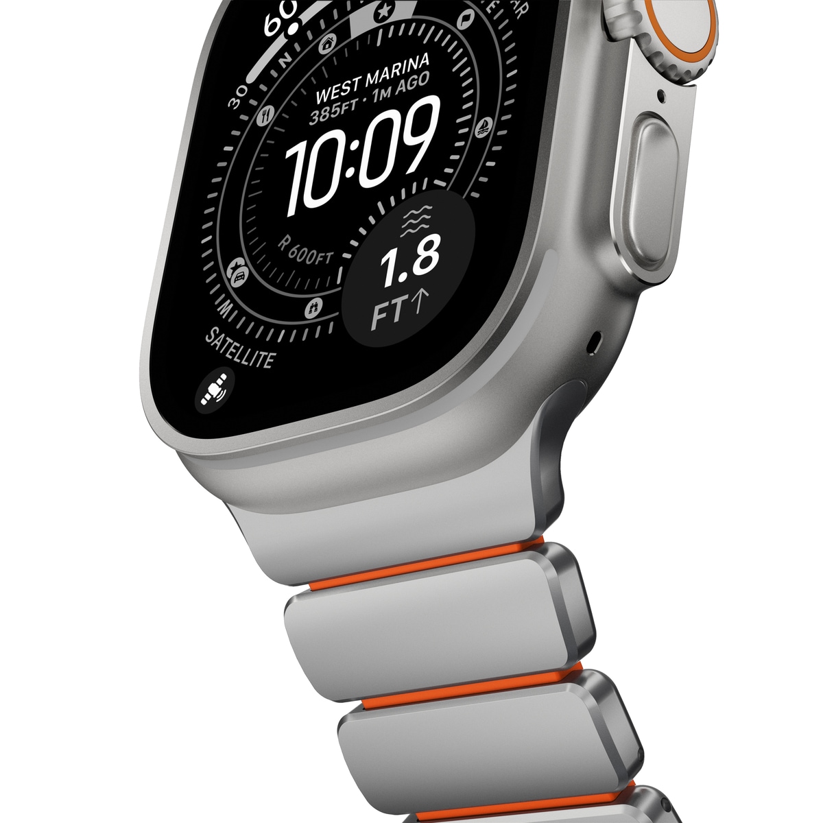 Apple Watch Series 7 45mm Titanium armbånd, Sølv
