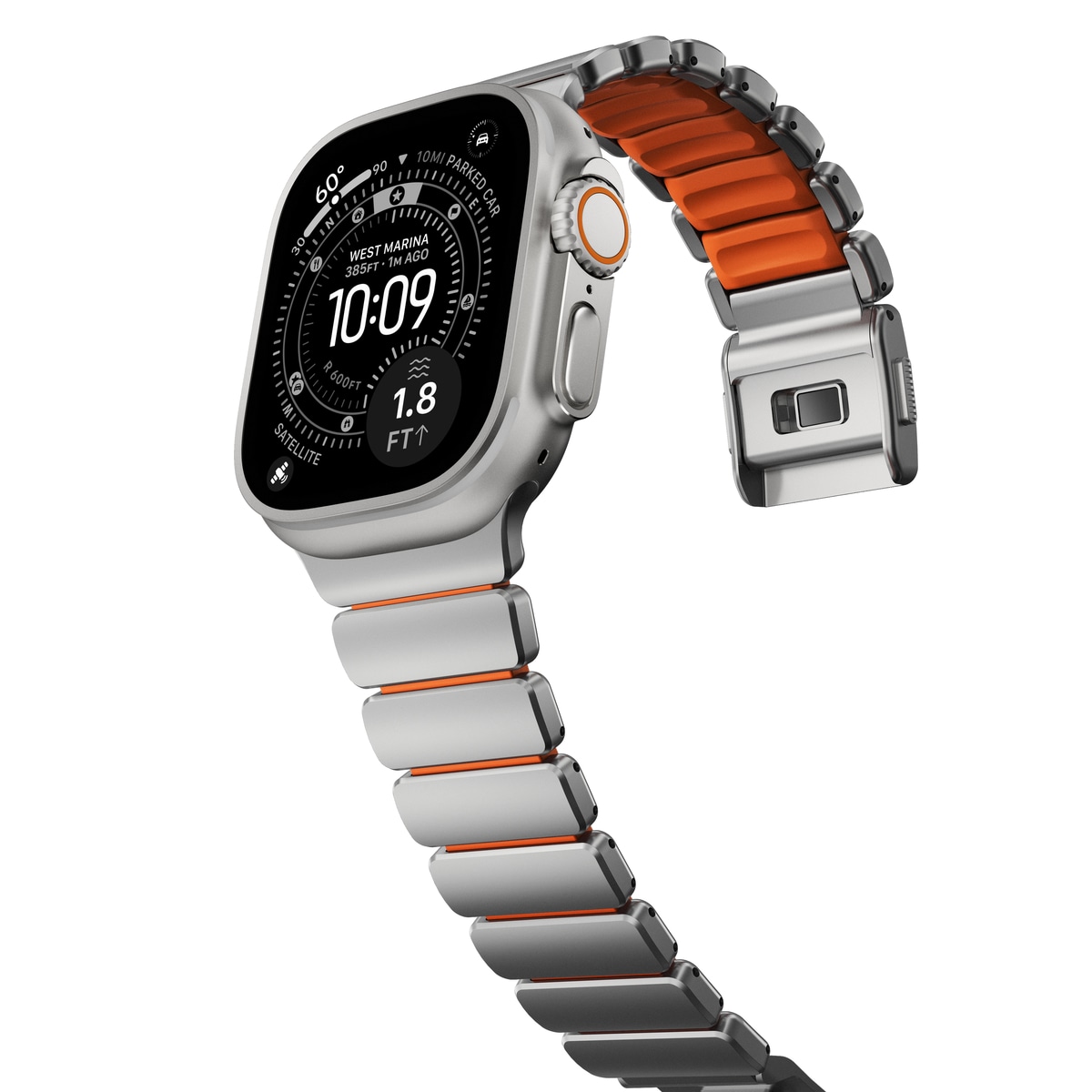 Apple Watch Series 7 45mm Titanium armbånd, Sølv