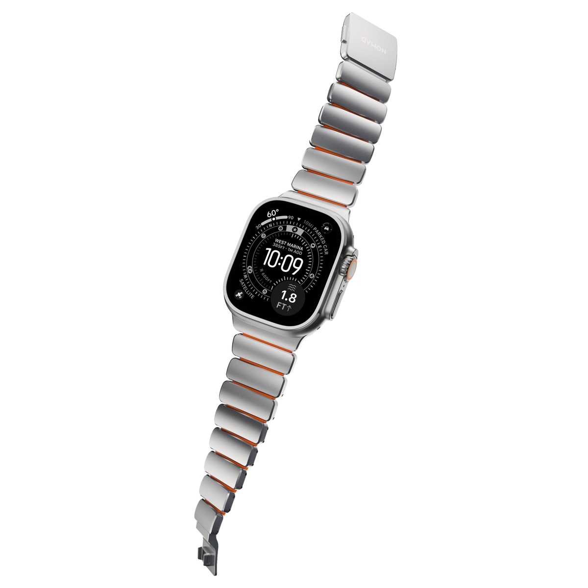 Apple Watch Series 7 45mm Titanium armbånd, Sølv