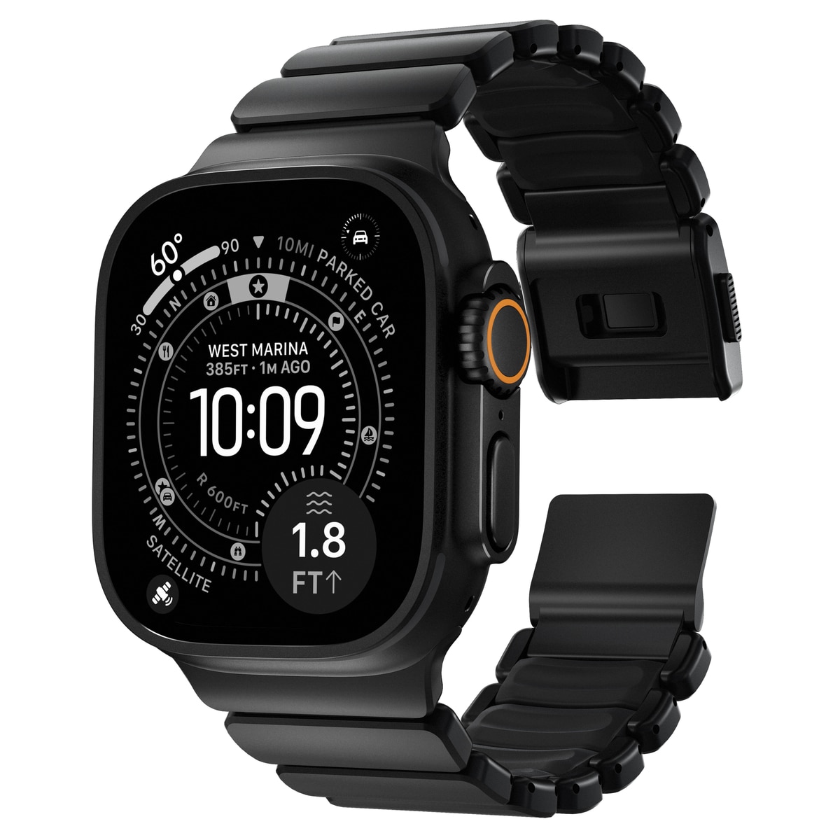 Apple Watch Series 7 45mm Titanium armbånd, Sort