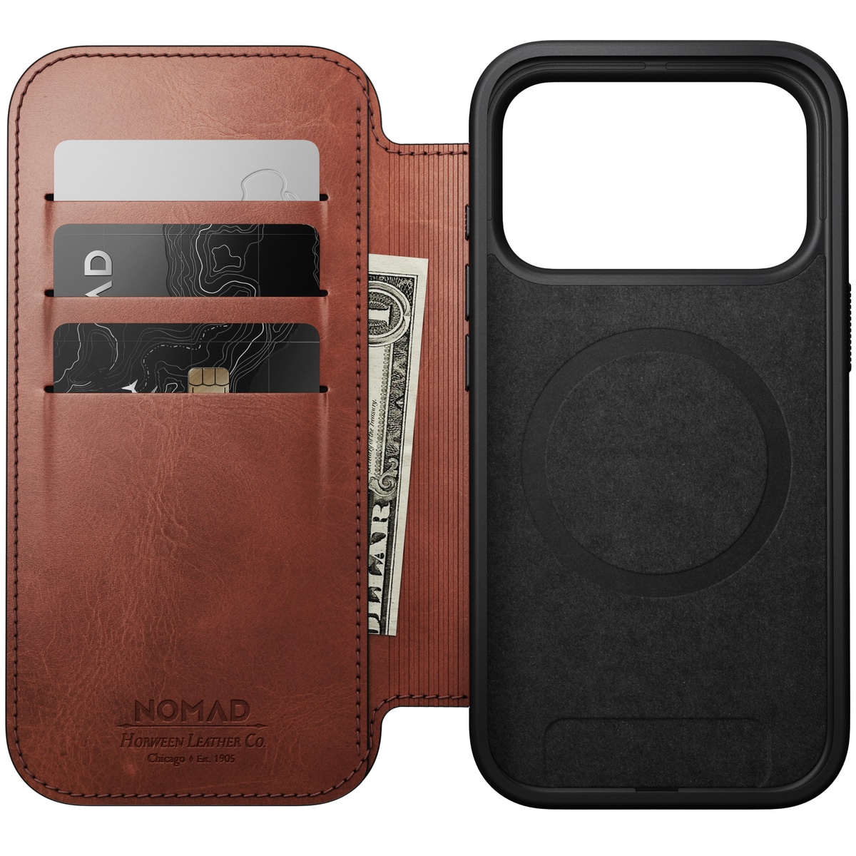 iPhone 17 Pro Læderetui med MagSafe - Modern Horween Leather Folio, Olde Dublin