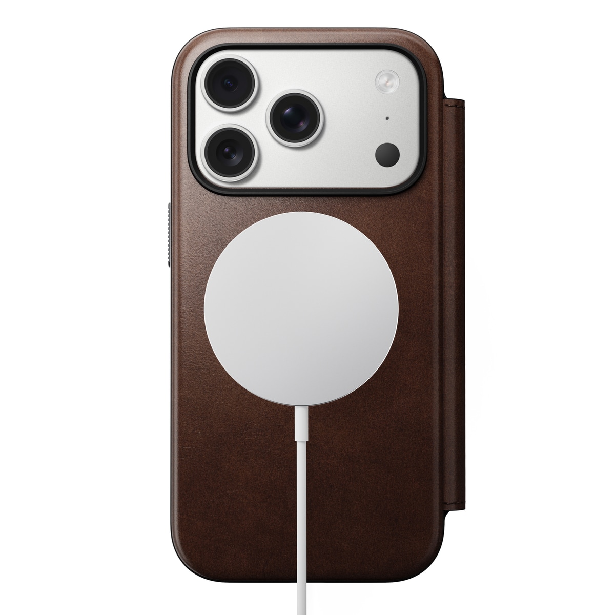 iPhone 17 Pro Læderetui med MagSafe - Modern Horween Leather Folio, Rustic Brown