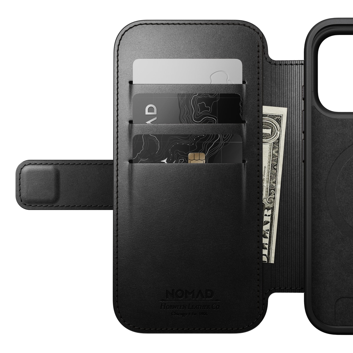 iPhone 17 Pro Læderetui med MagSafe - Modern Horween Leather Folio, Black