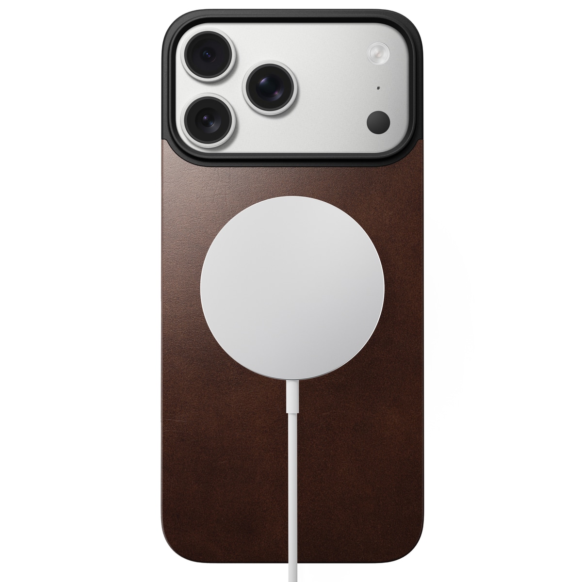 iPhone 17 Pro Max Magnetisk Bagside - Leather Back, Rustic Brown