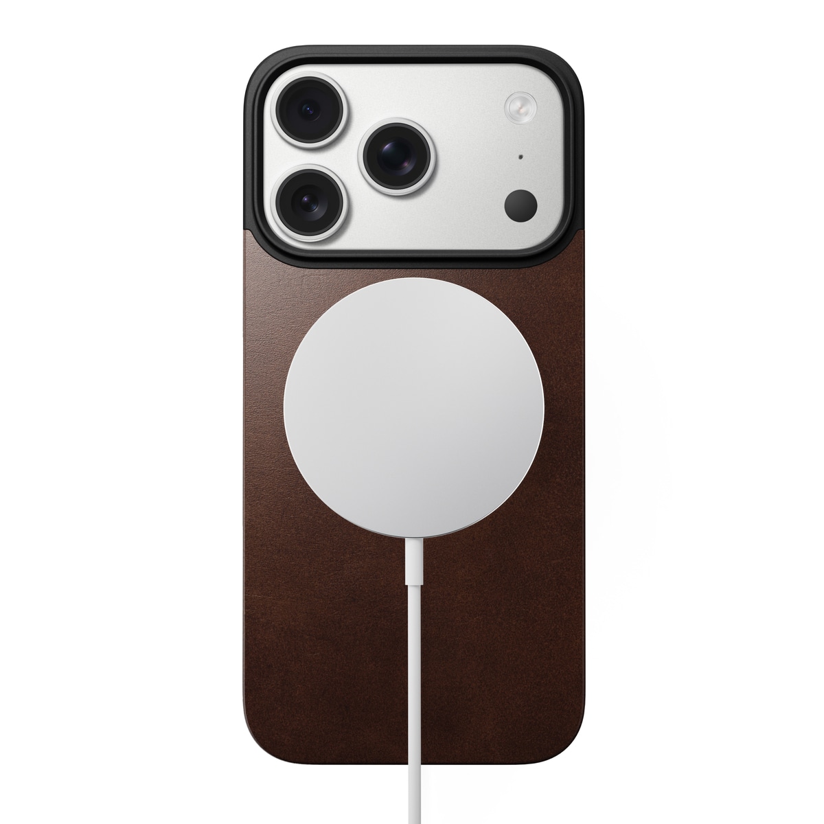 iPhone 17 Pro Magnetisk Bagside - Leather Back, Rustic Brown