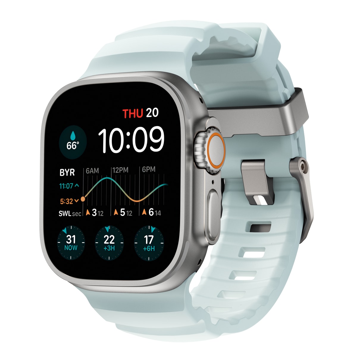 Apple Watch Series 1-3 42mm Armbånd Rocky Point (Natural Hardware) Icy Blue Glow - Limited edition