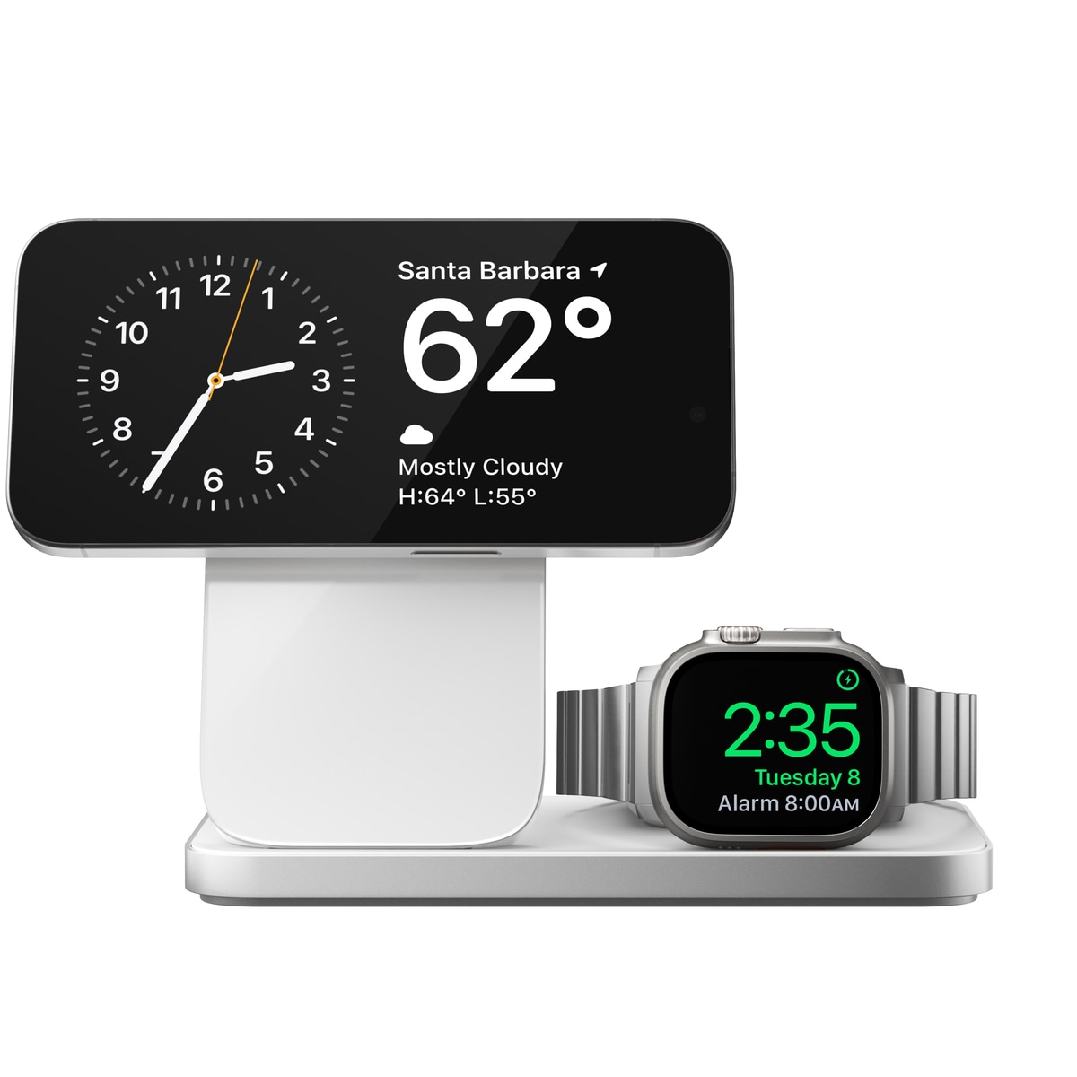 Opladningsstation Stand One Max 3-i-1 Qi2 MagSafe, Silver